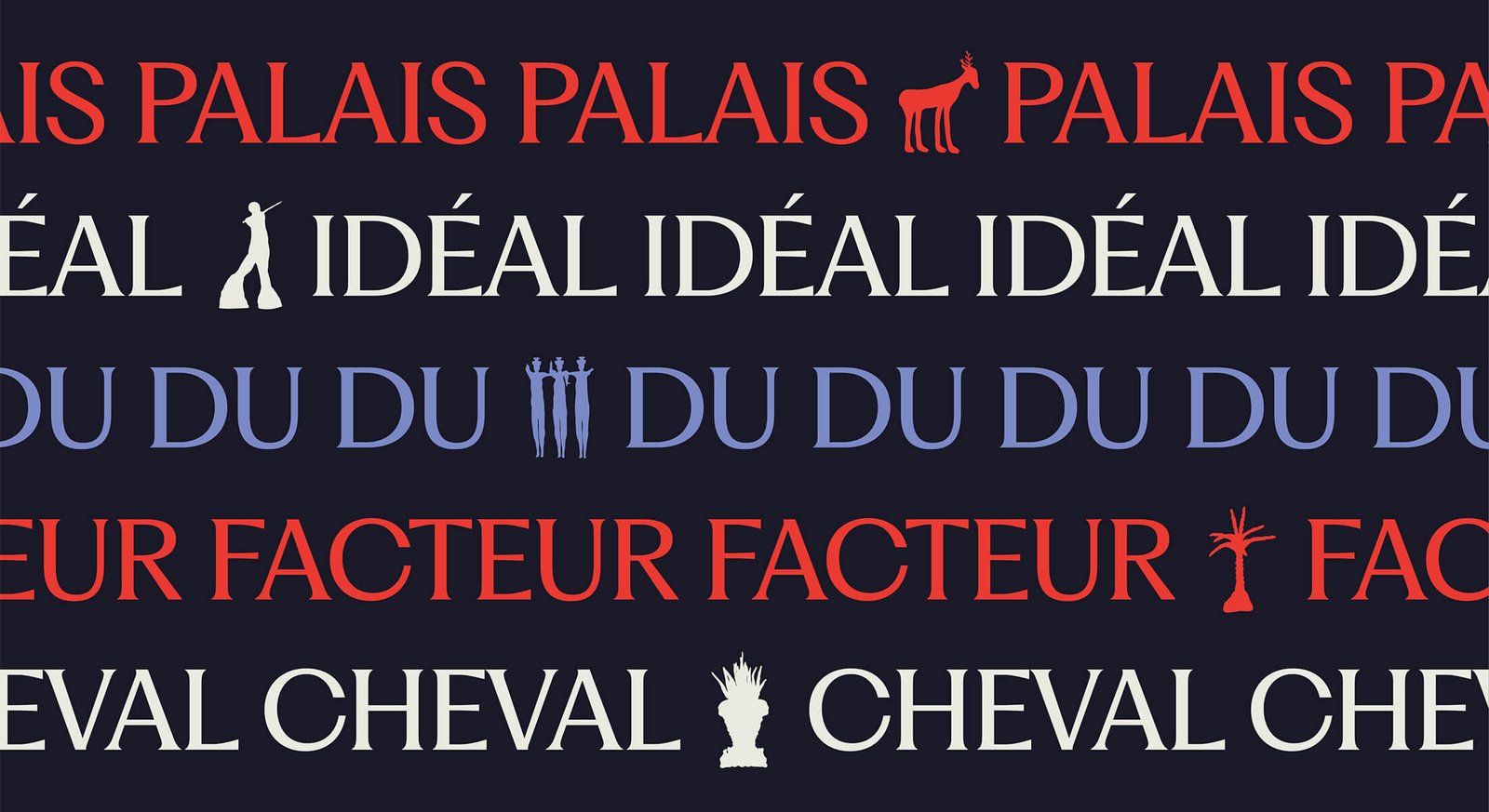 Composition typographique de l'identité du Palais Idéal du Facteur Cheval.
